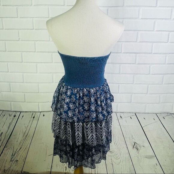 Olsenboye Denim Strapless Bustier Dress with Layers - M - Picture 5 of 16
